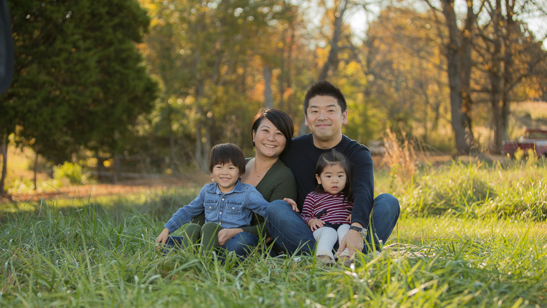 Family Portraits in Lawrenceville, Georgia field at sunset